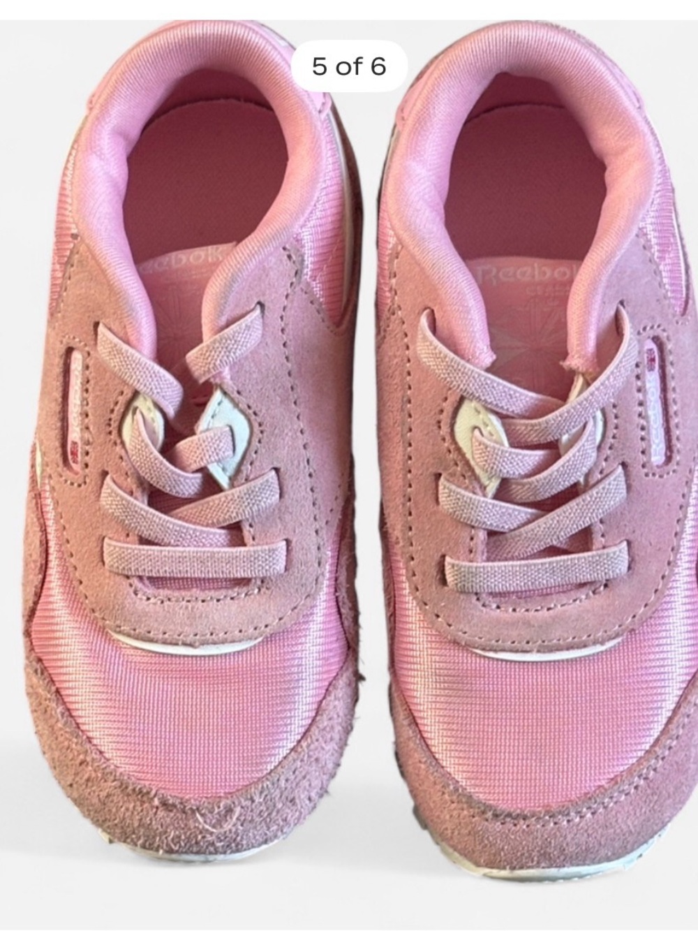 Kids Pink Reebok Sneakers - White Accents - Picture 4 of 5